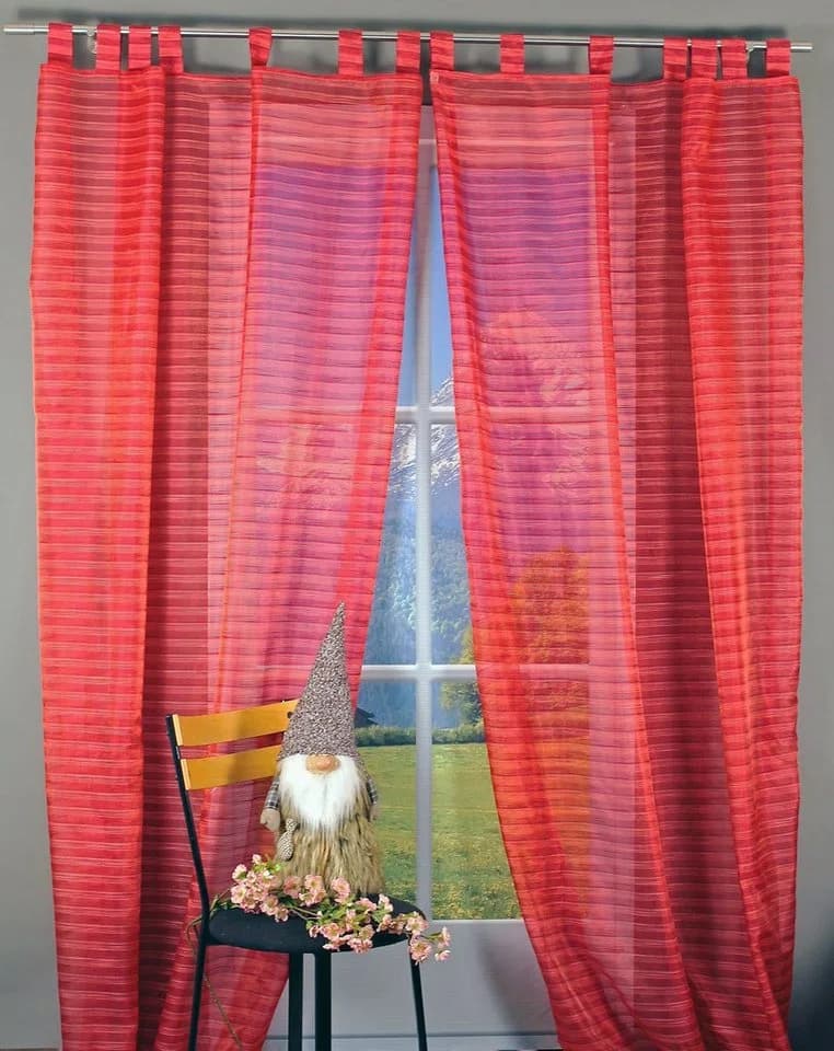 HOSSNER Gardine Egelsee Rot 135x245 cm Polyester Schlaufenschal