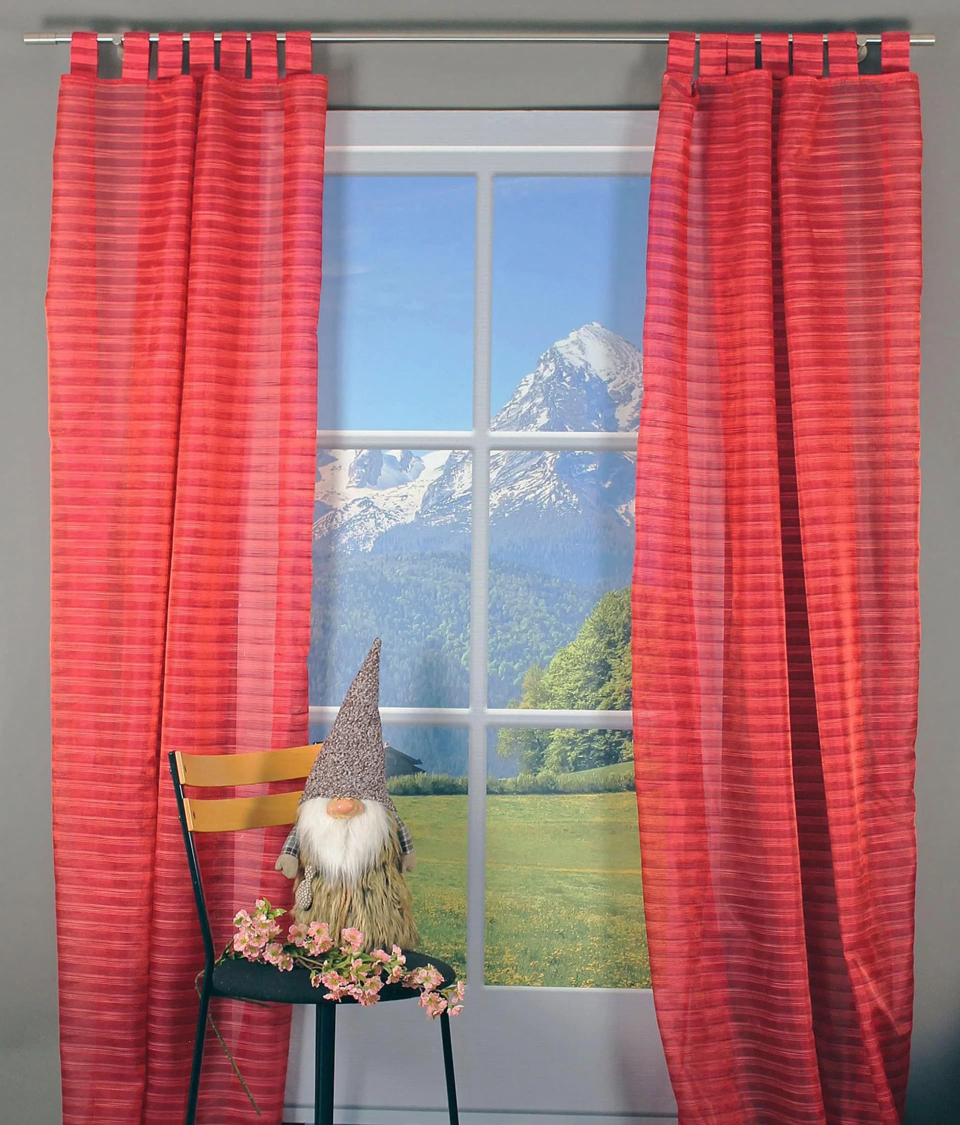HOSSNER Gardine Egelsee Rot 135x245 cm Polyester Schlaufenschal - Bild 5