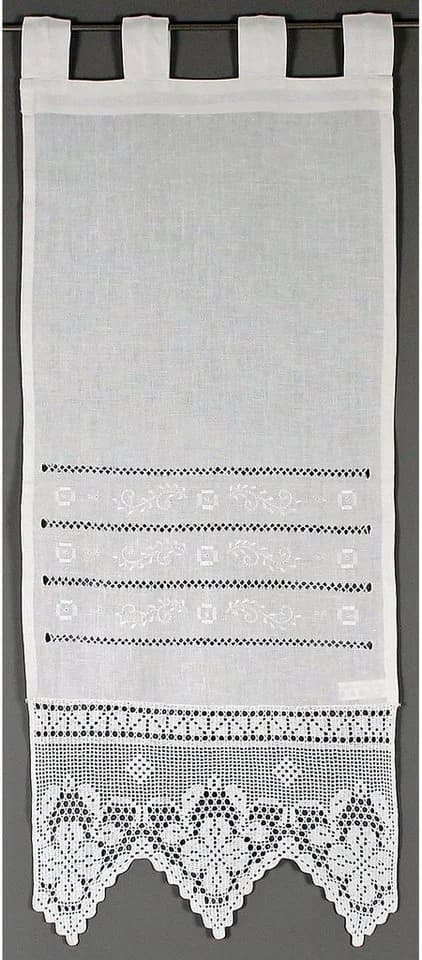 HOSSNER Scheibengardine Traunsee Beige Leinen mit Stickerei - Bild 4