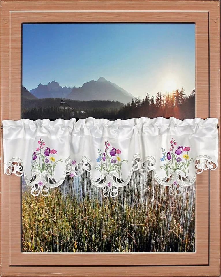 HOSSNER Querbehang Blumensee Bunt Polyester mit Cut-Outs - Bild 2