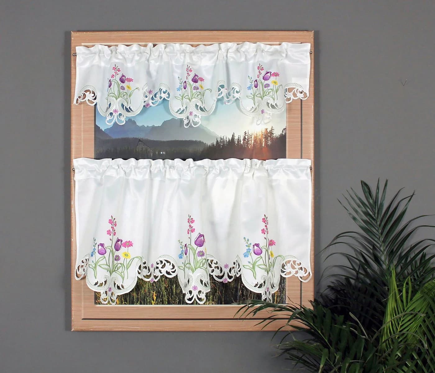 HOSSNER Querbehang Blumensee Bunt Polyester mit Cut-Outs - Bild 3
