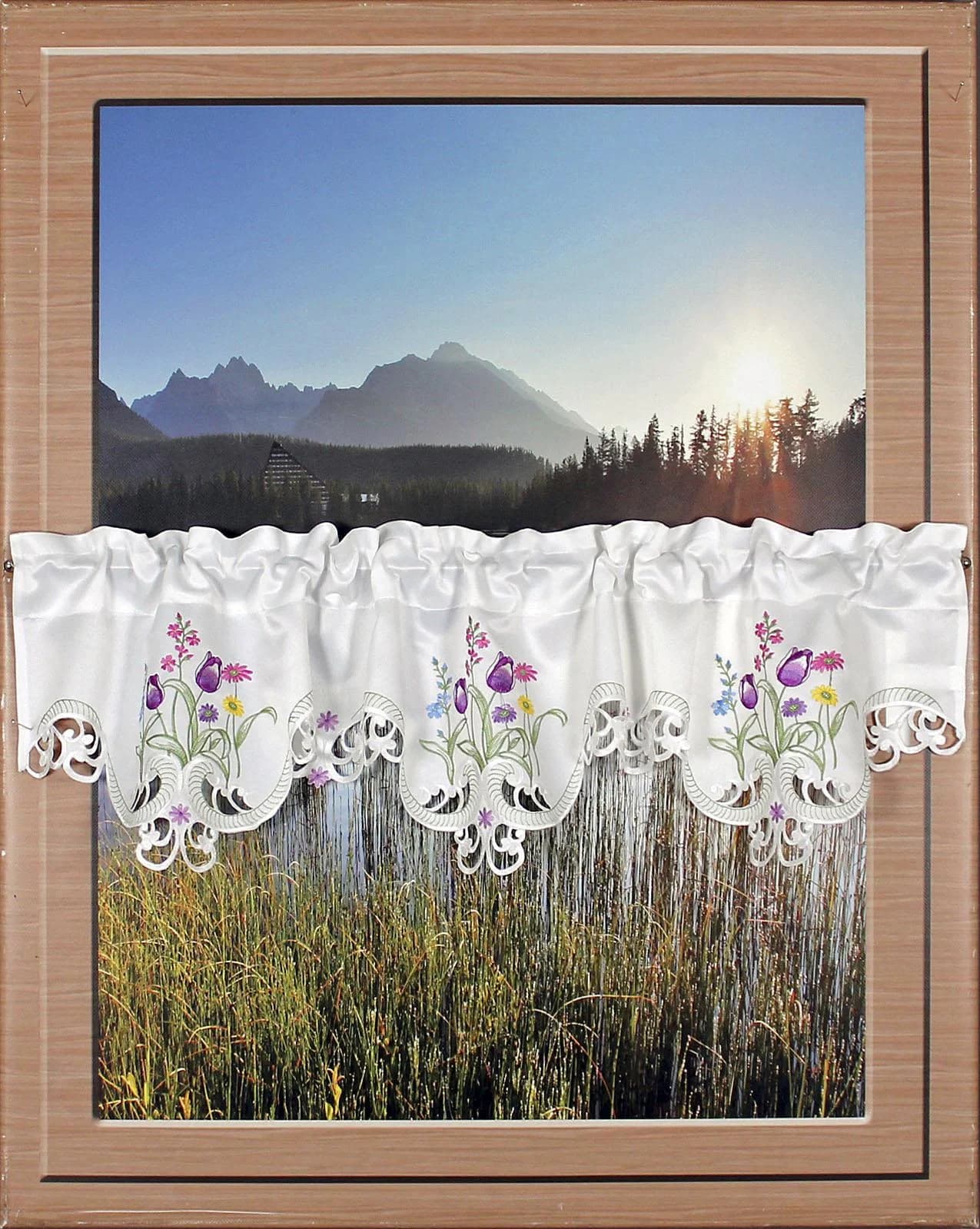 HOSSNER Querbehang Blumensee Bunt Polyester mit Cut-Outs - Bild 4
