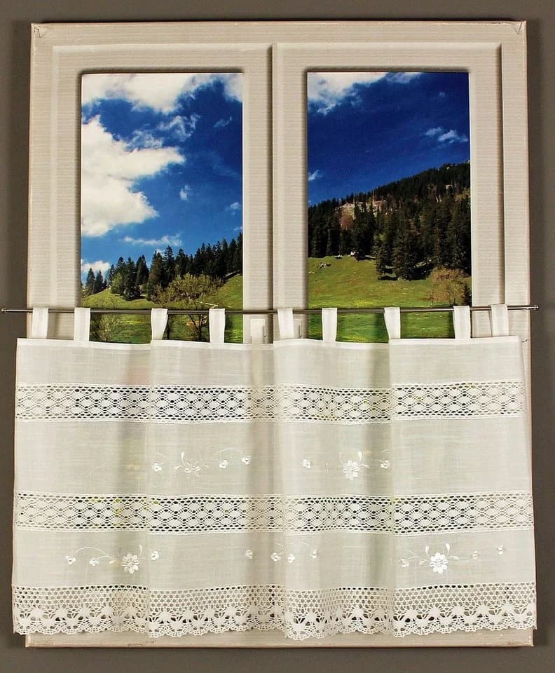 HOSSNER Querbehang Drachensee Vintage Creme mit Spitze