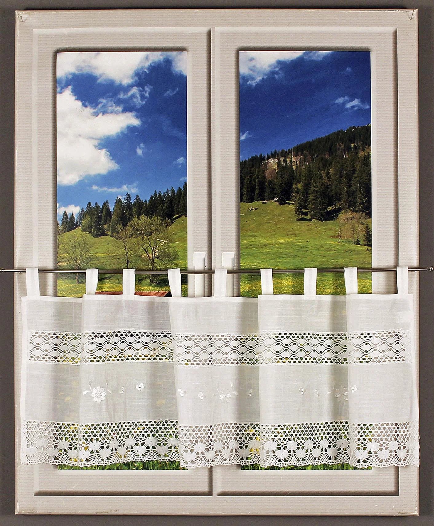 Querbehang "Drachensee" Gr. 8, beige (creme), Wirkware, Polyester, HOSSNER - ART OF HOME DECO, Gardinen, m. Spitze