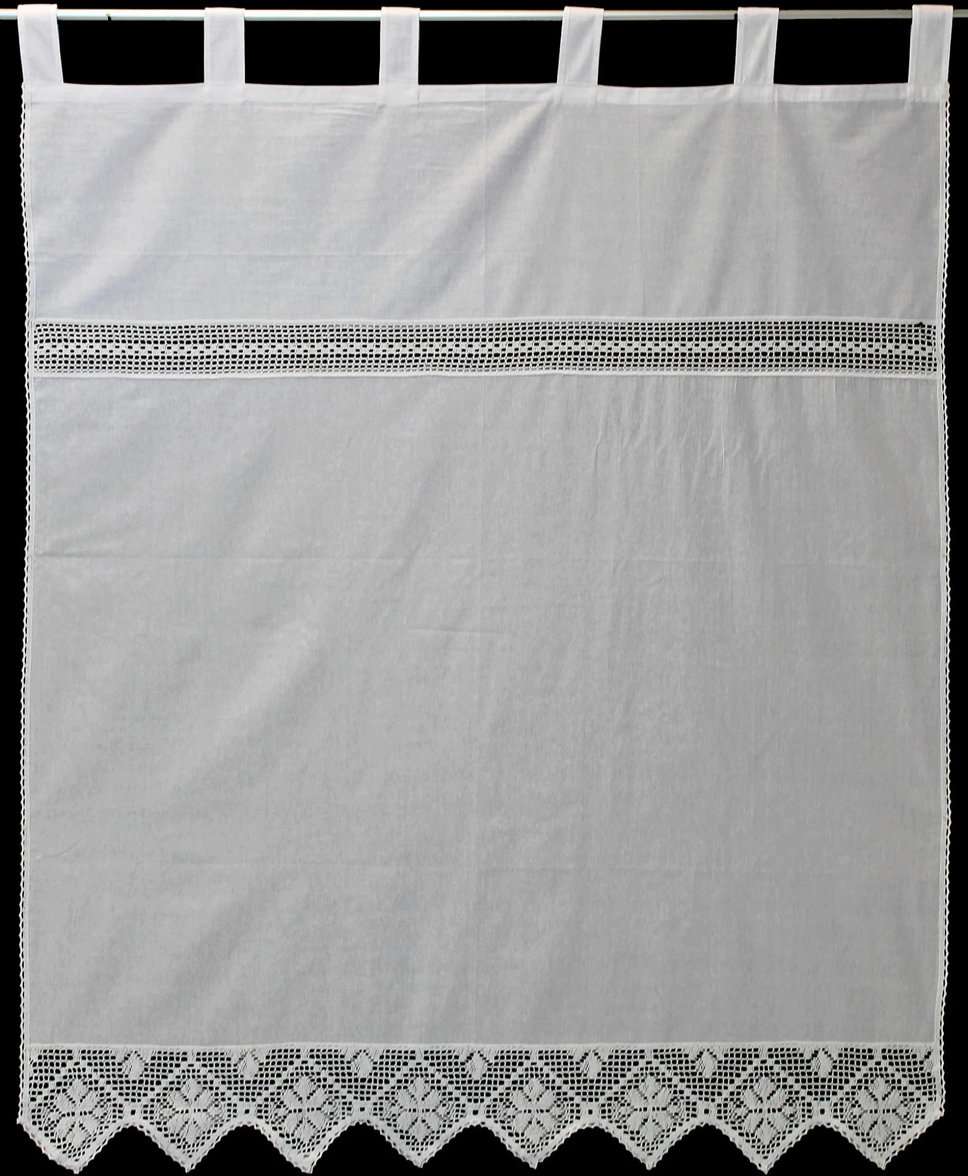 Gardine "Bärental" Gr. 2, weiß, Baumwolle, Polyester, Hossner