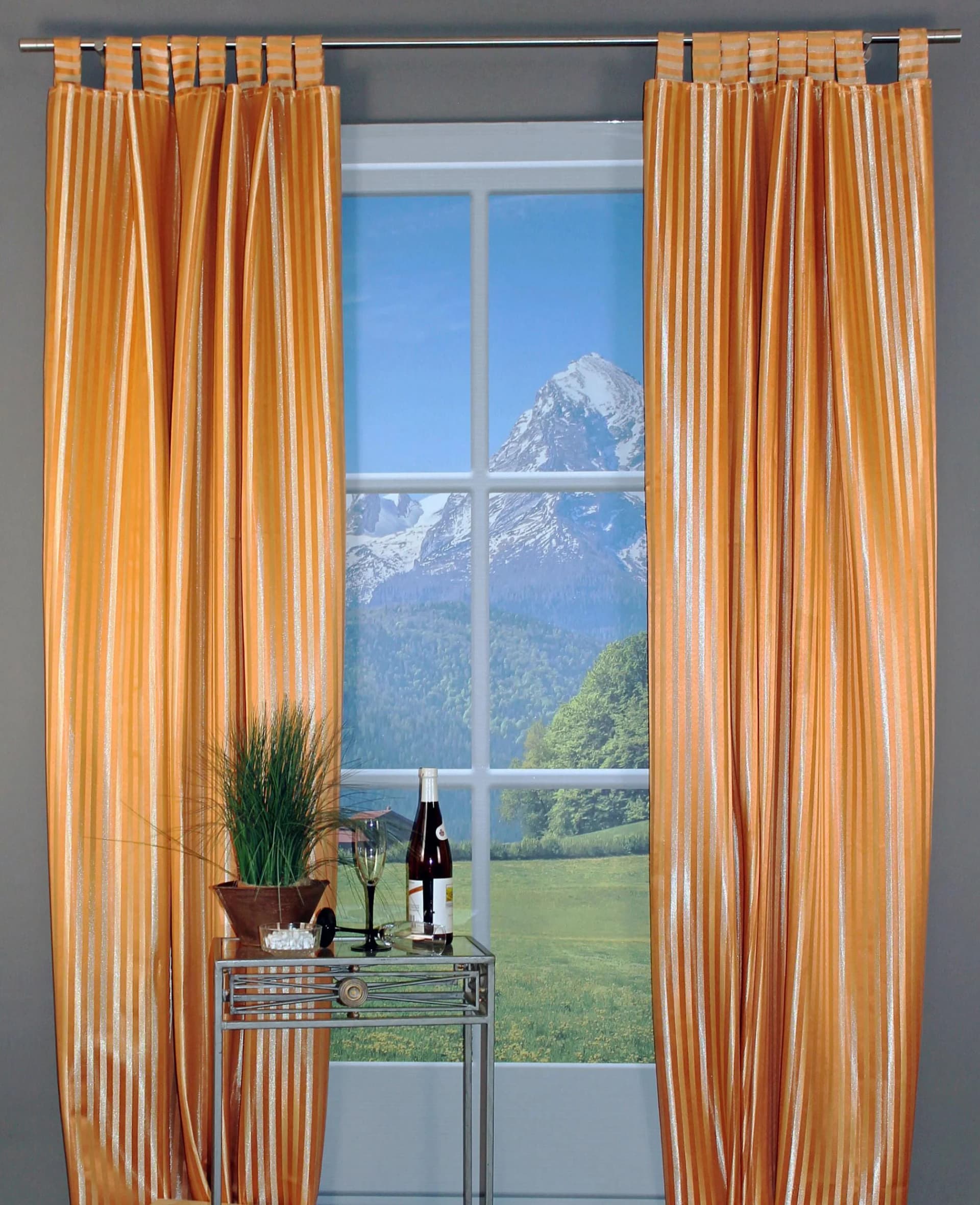 HOSSNER Triftsee Schlaufengardine Braun Gold 140x235cm Polyester