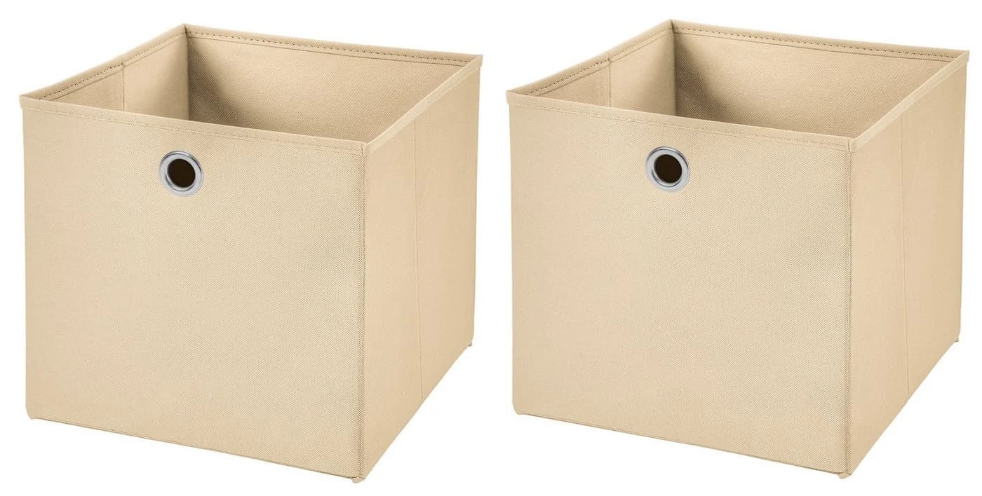 StickandShine Faltbox 2er Set Beige 28x28x28 cm - Bild 2