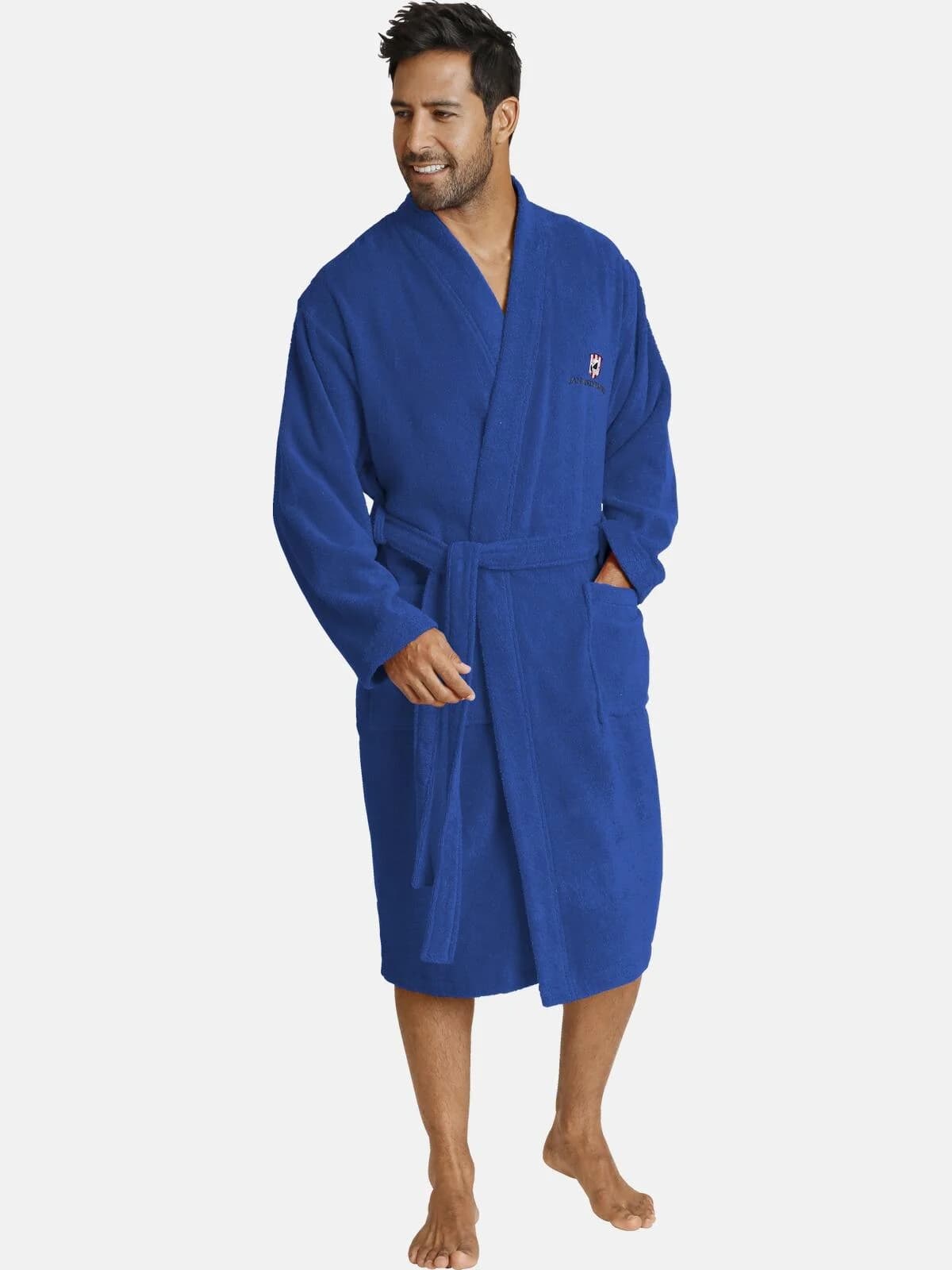 Jan Vanderstorm Bademantel JANNING XXL royal blau 100% Baumwolle