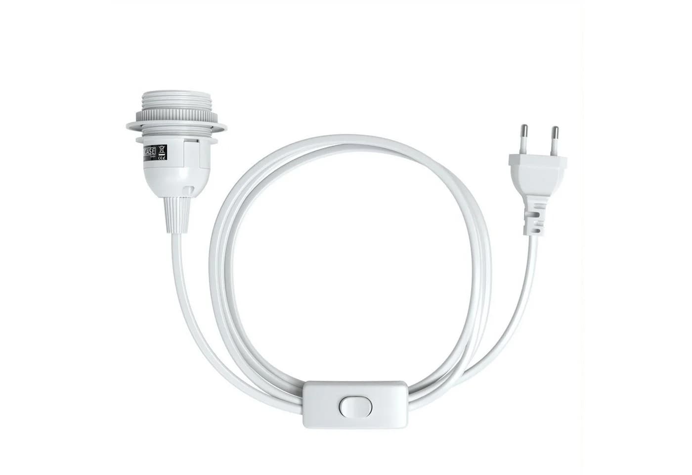 EAZY CASE Lampenfassung E27 mit Schalter und Kabel 5m, E27 Fassung für Lampenschirm DIY Lampe zum Aufhängen Stromkabel Weiß - Bild 2
