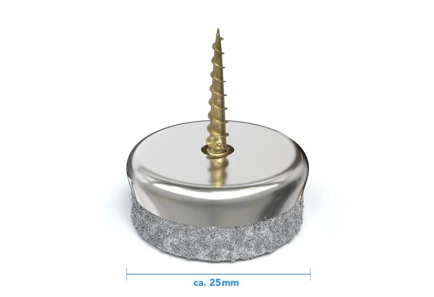 EAZY CASE Möbelfuß Filzgleiter mit Schraube, 20-St, Stuhlgleiter aus Filz Schraubend Möbelgleiter Rund Dielenschutz 25 mm - Bild 5