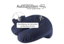 EAZY CASE Aufblasbares Nackenhörnchen Schwarz mit Stoffbezug und Reise-Set Bild 1
