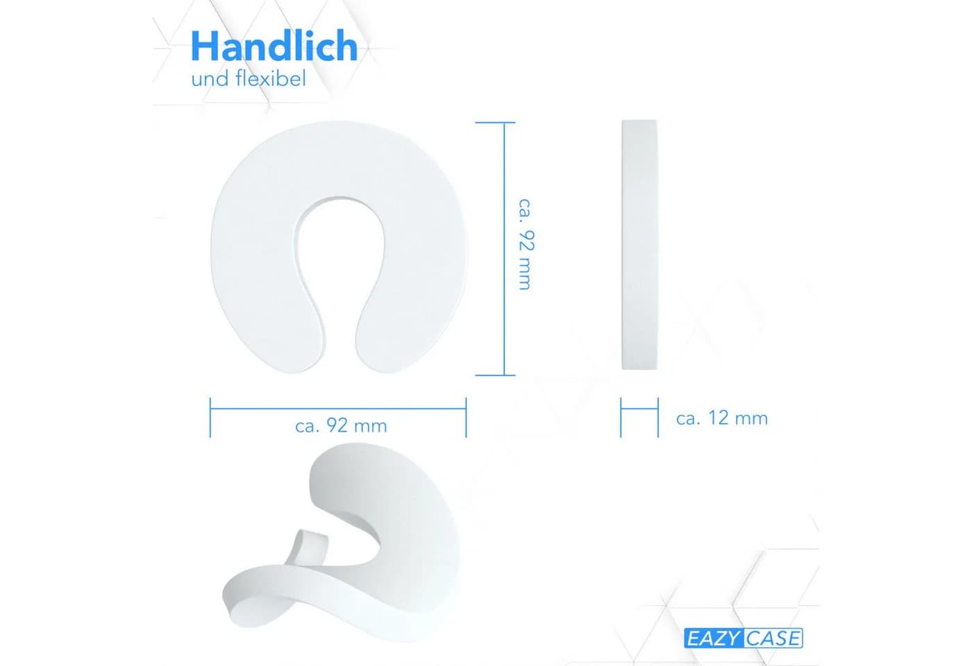 EAZY CASE Türstopper 6x Fingerklemmschutz Weiß EVA Schaumstoff