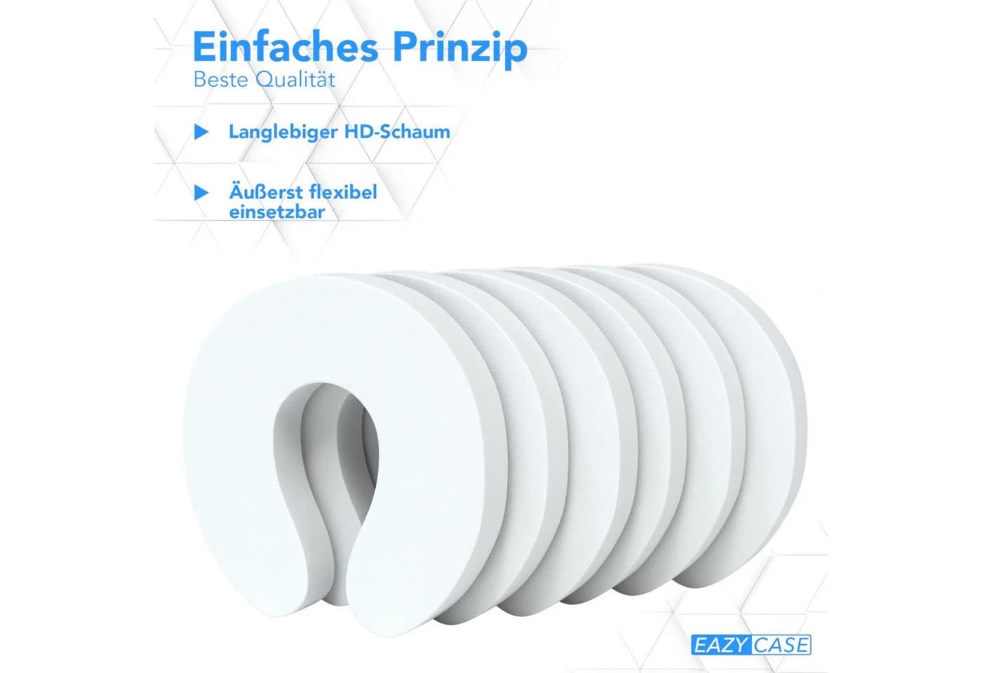 EAZY CASE Türstopper 6x Fingerklemmschutz Weiß EVA Schaumstoff - Bild 3