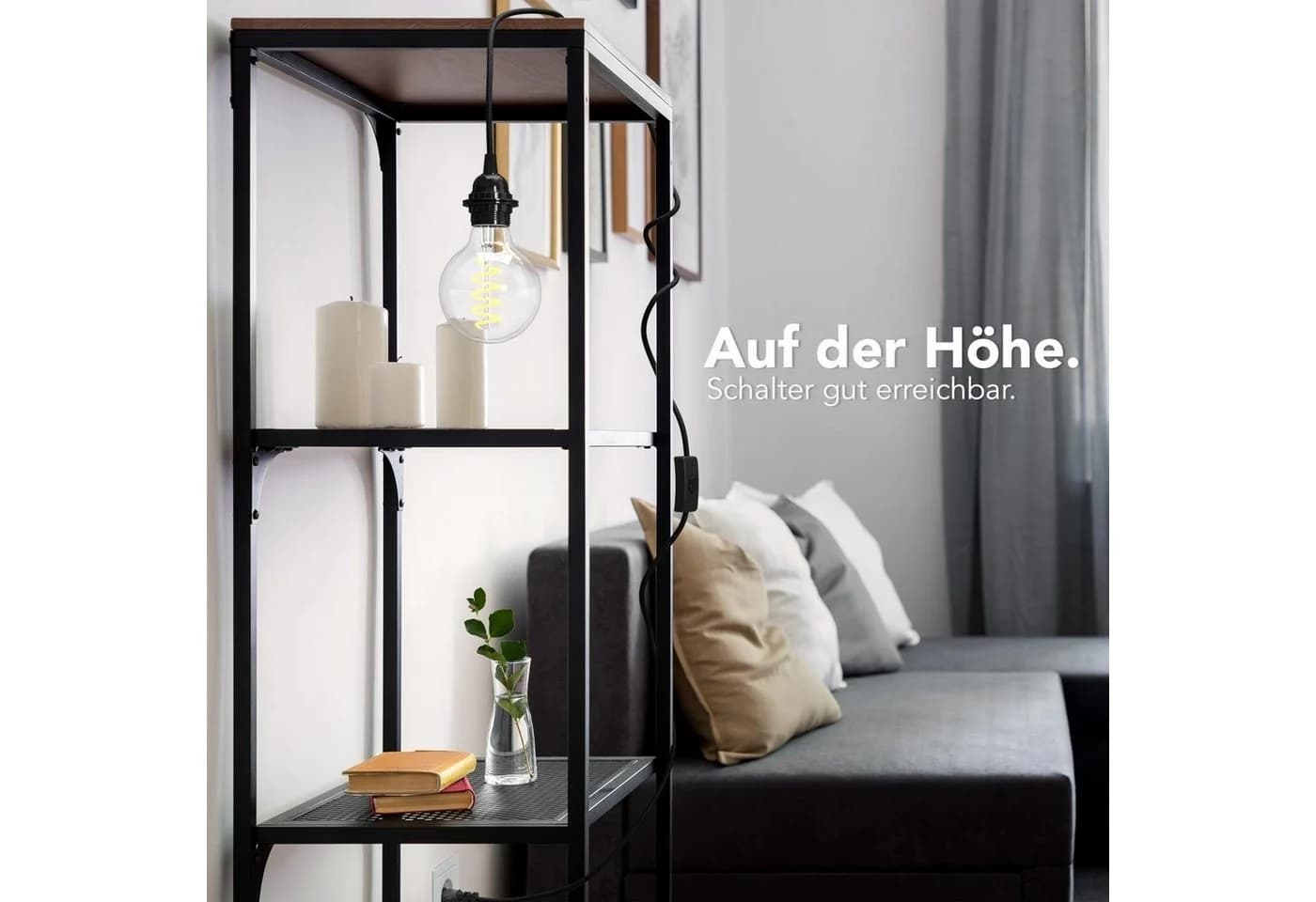 EAZY CASE Lampenfassung 3x E27 Lampensockel 5m Kabel & Schalter DIY Lampen Schwarz