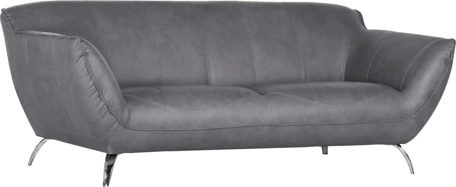 GUTMANN FACTORY Sofa Venezuela Grau 2-Sitzer Semi-Anilin-Leder