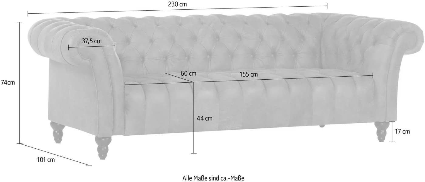 GUTMANN FACTORY Big-Sofa Amazonas Grau Chesterfield Optik - Bild 1