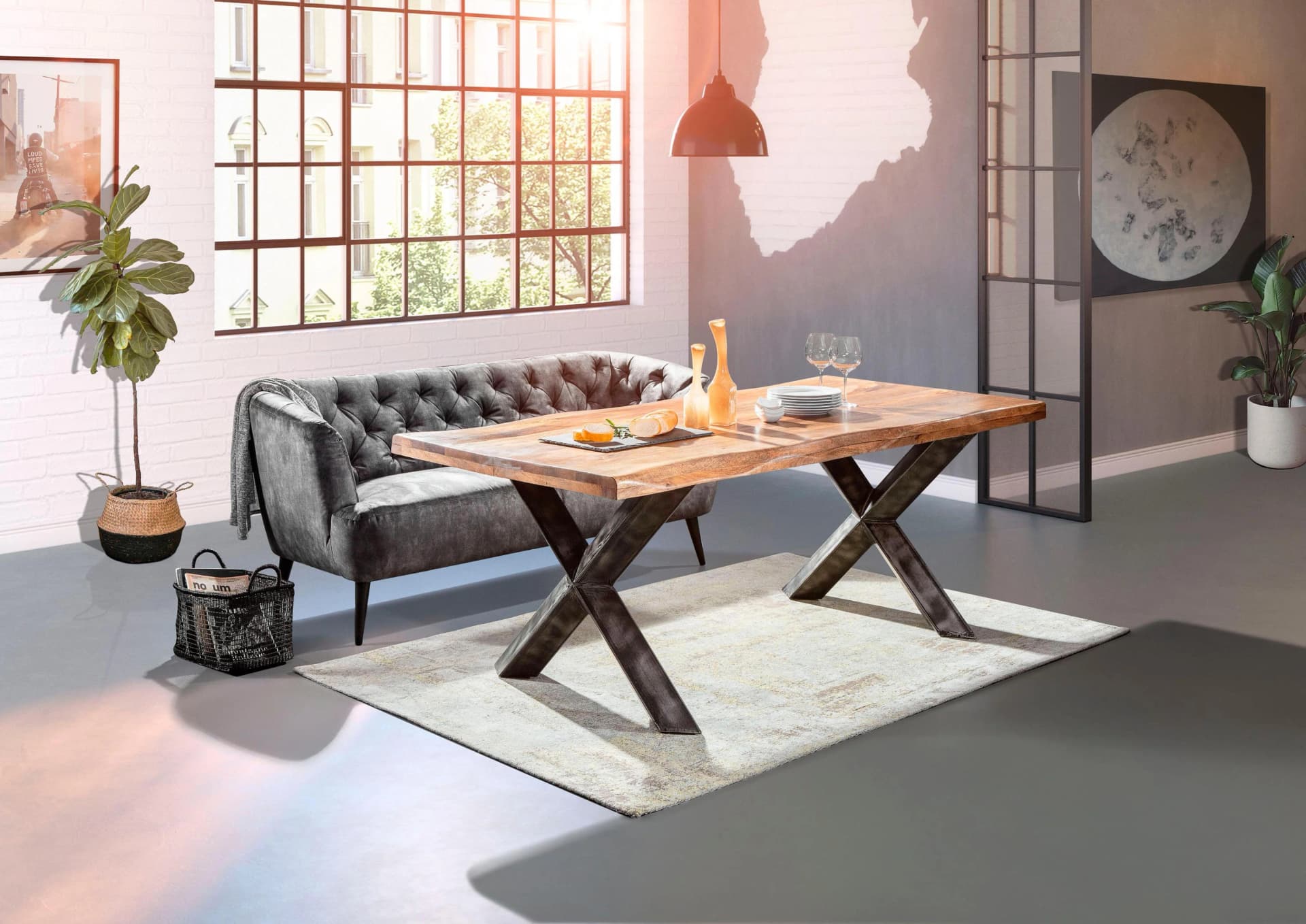 GUTMANN FACTORY Kelly Küchensofa Grün Anthrazit Polyester