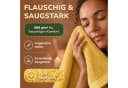 leevitex® Saunatuch 80x200 cm 100% Baumwolle Gelb Gestreift 2er Set Bild 4