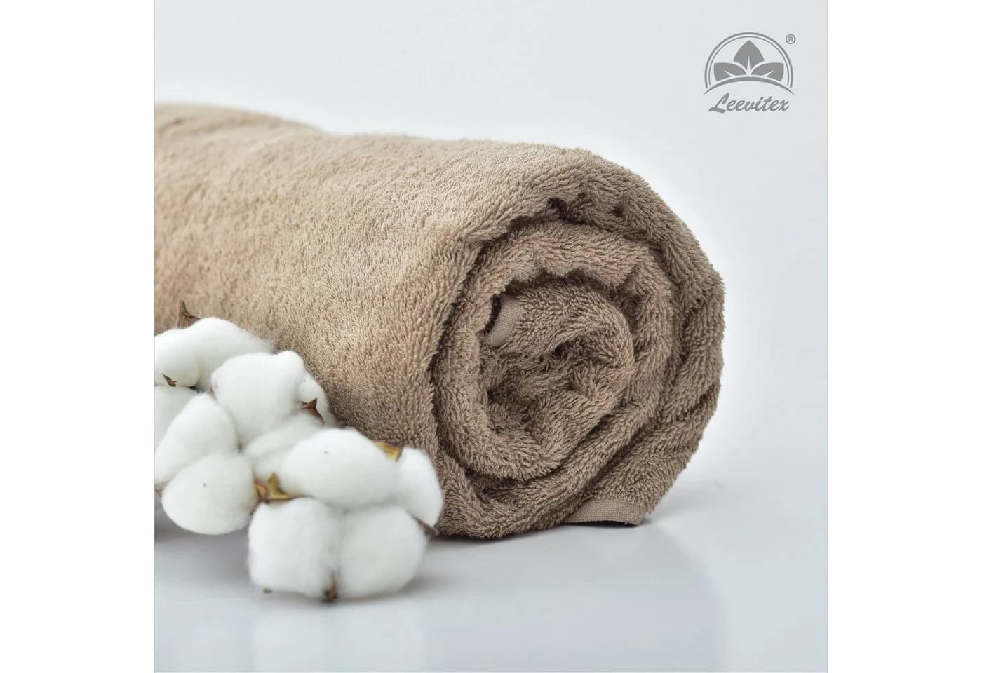 leevitex® Saunatuch Frottee XXL 2-tlg. Beige/Braun Extra Groß - Bild 4