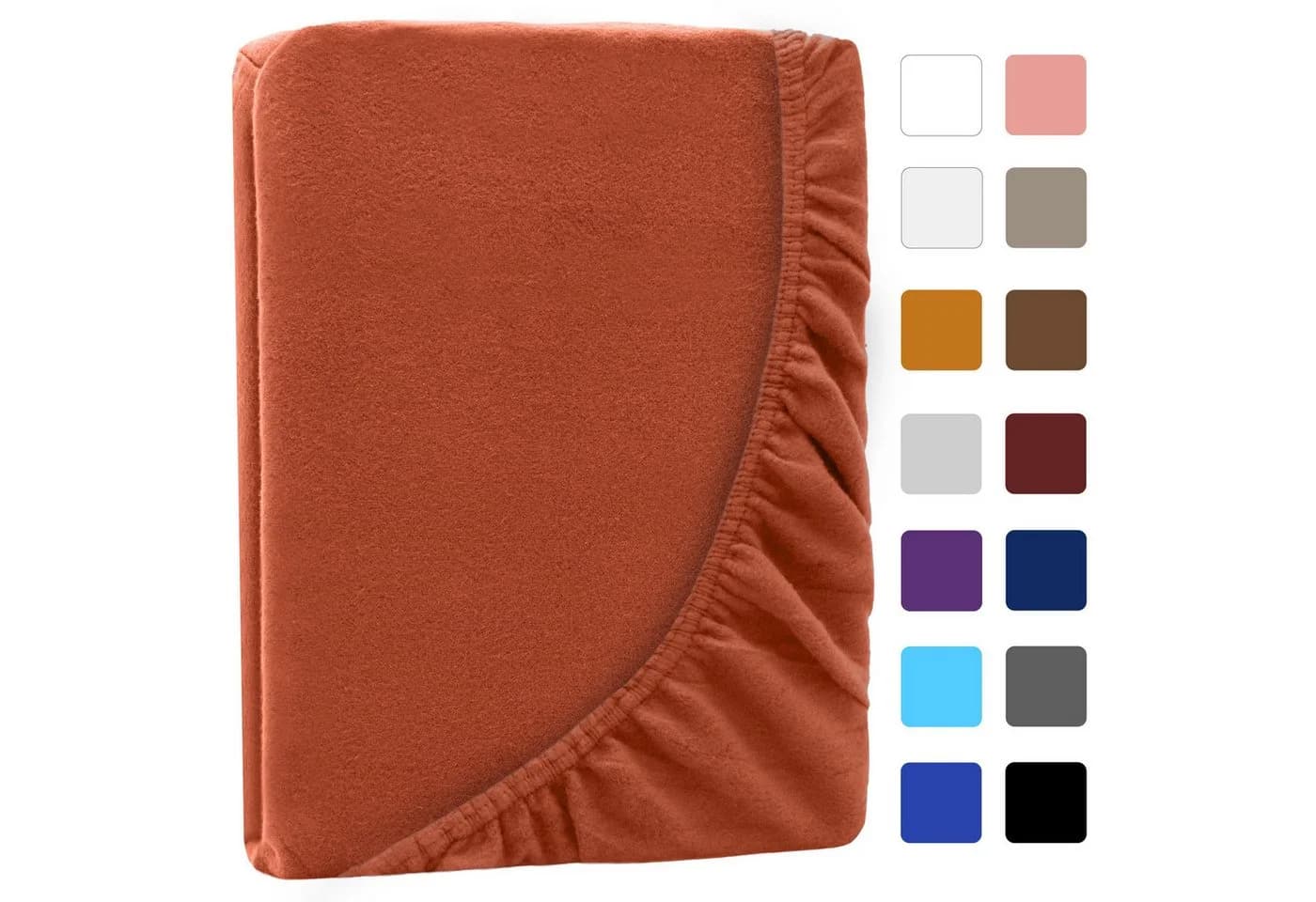 NatureMark Spannbettlaken Winter Thermo Fleece Terrakotta