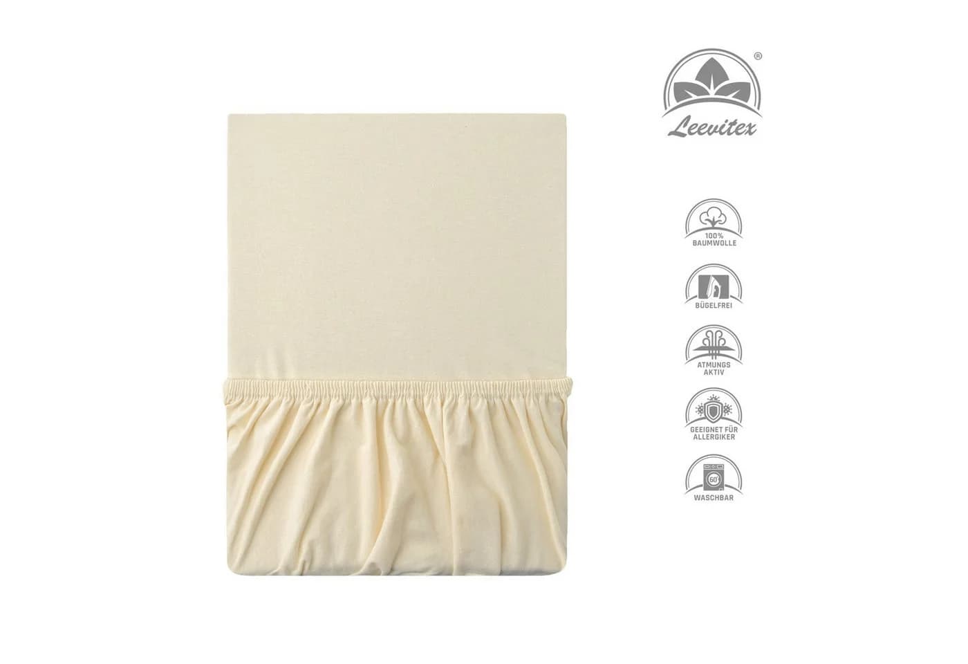 leevitex® Spannbettlaken Topperbezug Premium 170 100% Baumwolle Rundum-Gummizug - Bild 5