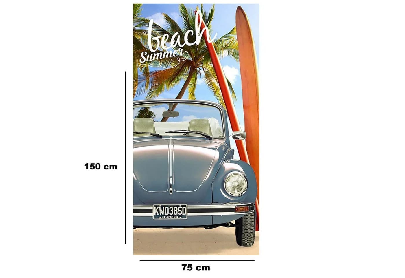 BERONAGE VW Käfer Strandtuch 100% Baumwolle - Bild 2