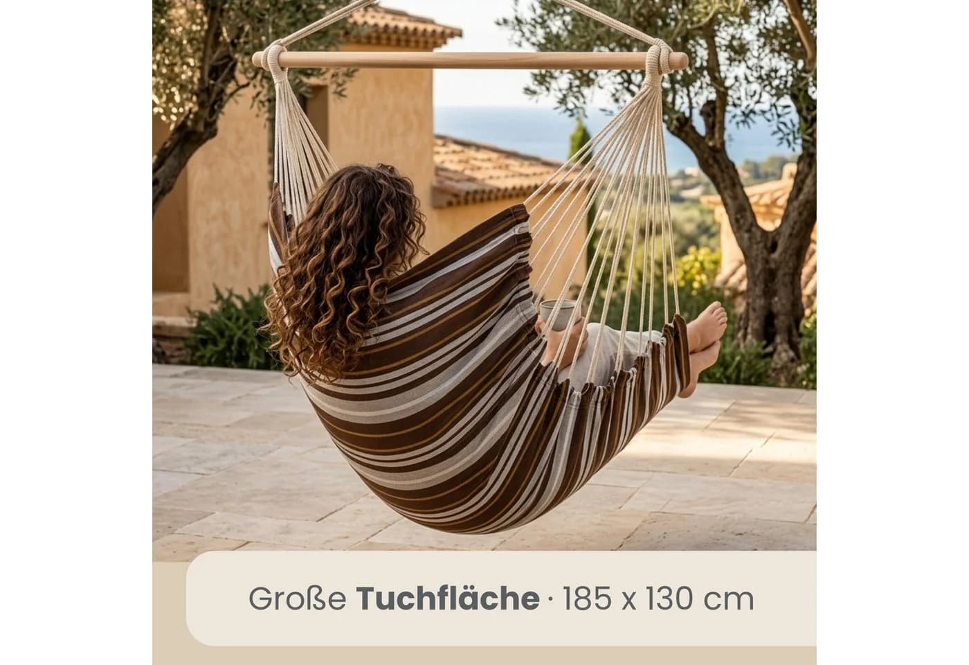 AMANKA XXL Hängesessel 2 Personen Baumwolle 360° Drehbar - Bild 4