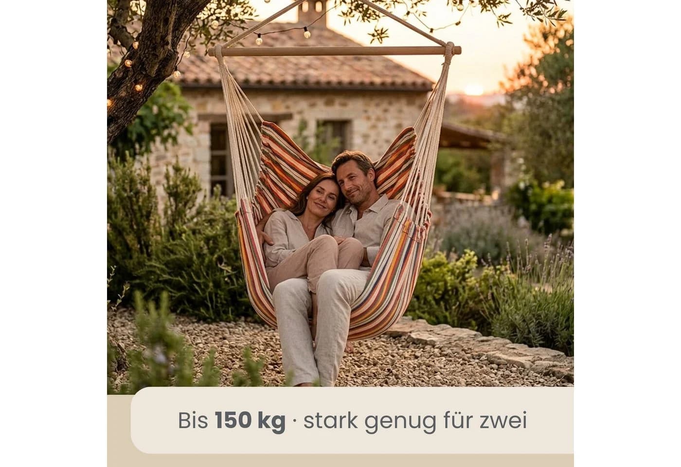 AMANKA XXL Hängesessel 2 Personen Baumwolle 360° Swivel - Bild 3