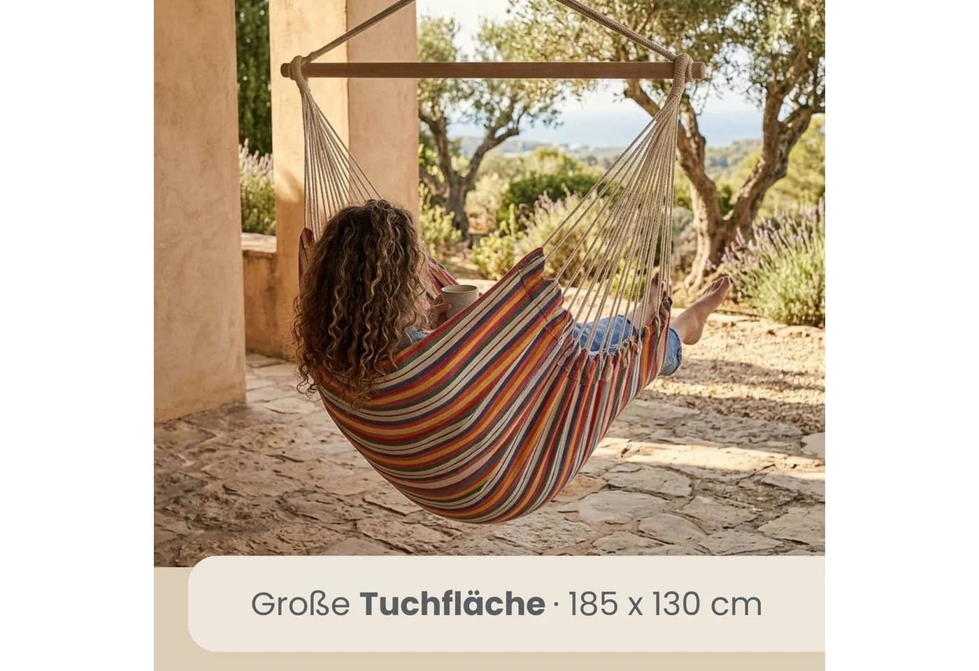 AMANKA XXL Hängesessel 2 Personen Baumwolle 360° Swivel - Bild 4