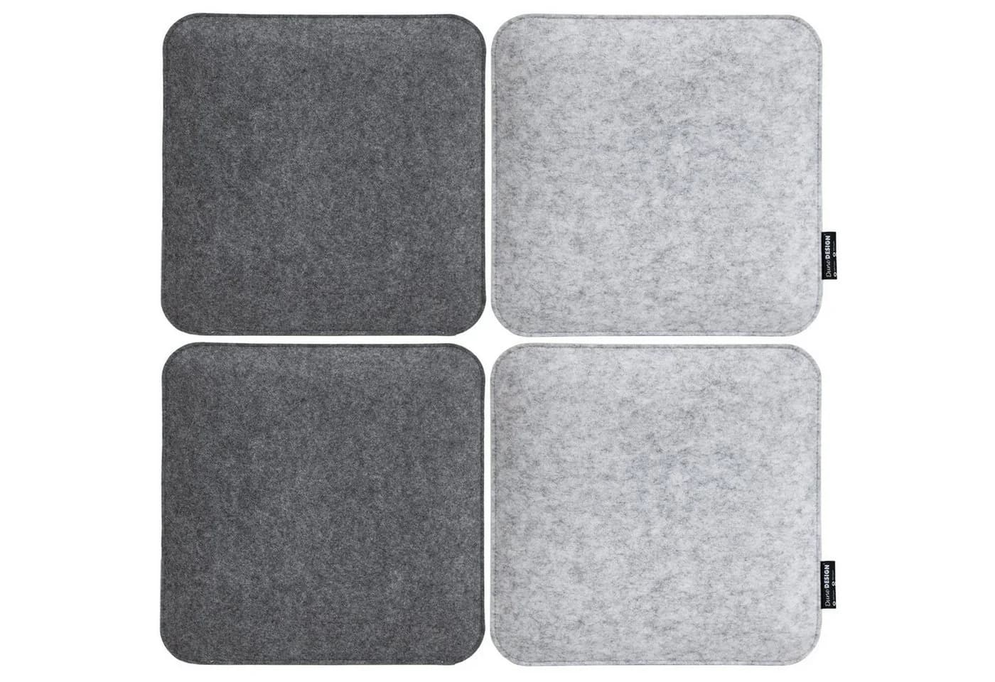 DuneDesign Filz Sitzkissen Wendekissen Grau 35x35 cm - Bild 2