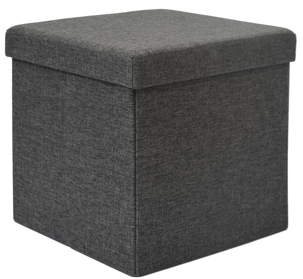 DuneDesign Faltbarer Sitzhocker mit Stauraum - 38x38x38 cm Polsterhocker - Bild 2