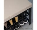 DuneDesign Schuhbank Metall 81x32x46 cm Schuhregal Sitzbank Beige Bild 4