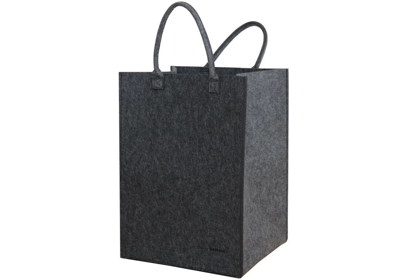 DuneDesign Wäschekorb 100L Filz Grau Faltbar - Bild 2