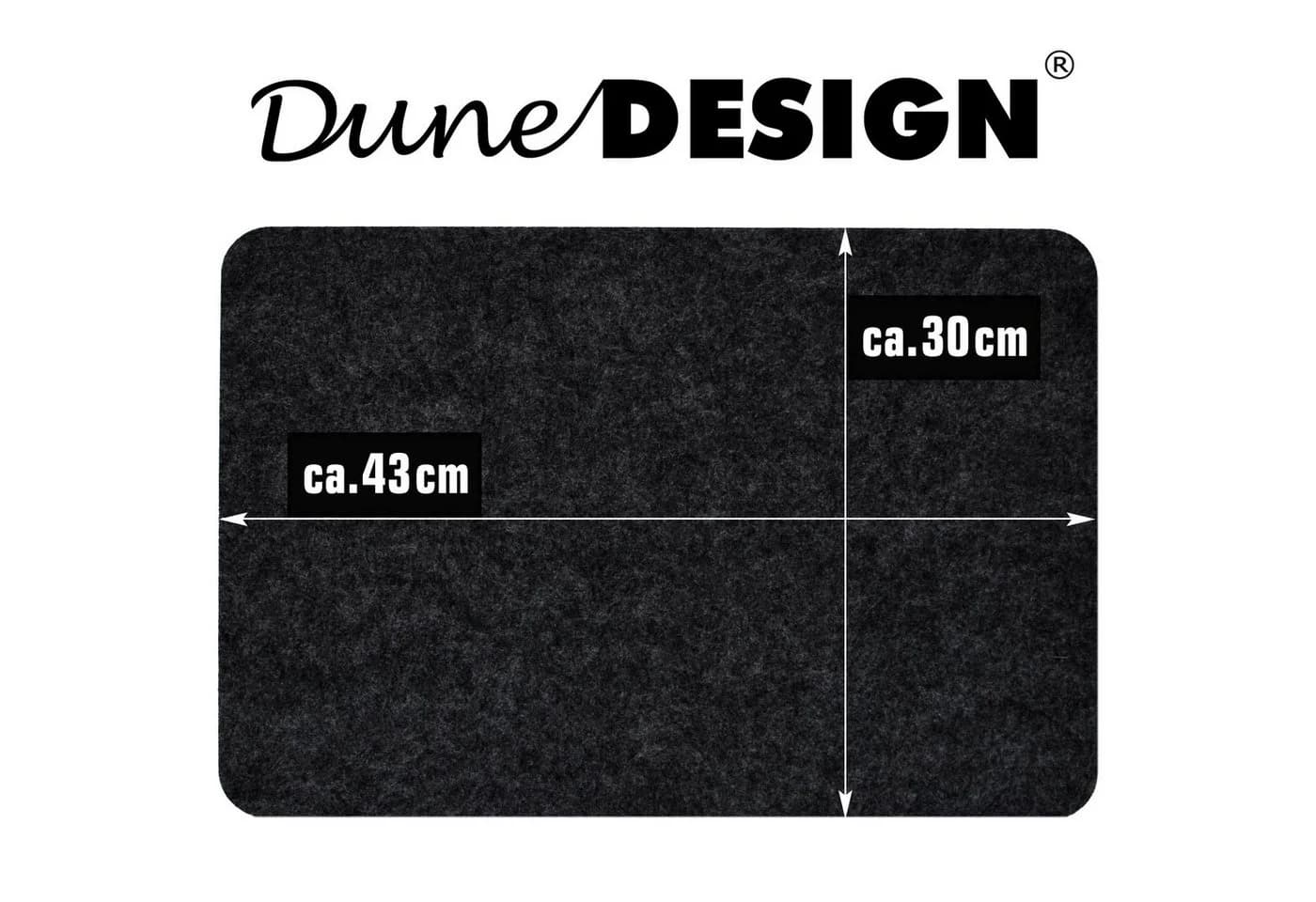 DuneDesign Platzset 4 Filz Grau Anthrazit Abwaschbar