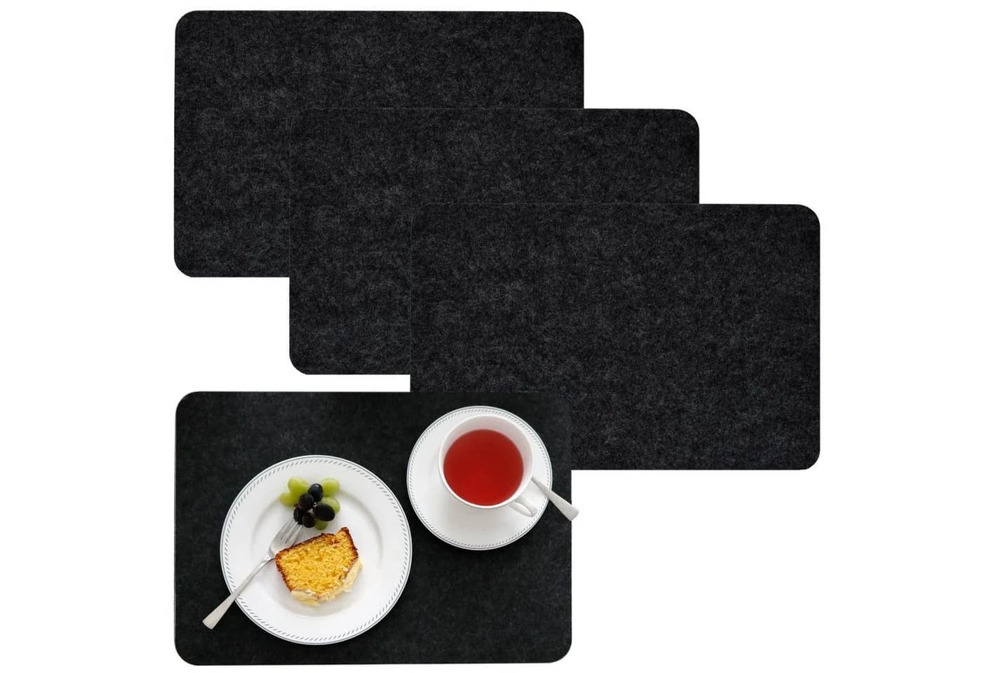 DuneDesign Platzset 4 Filz Grau Anthrazit Abwaschbar - Bild 2