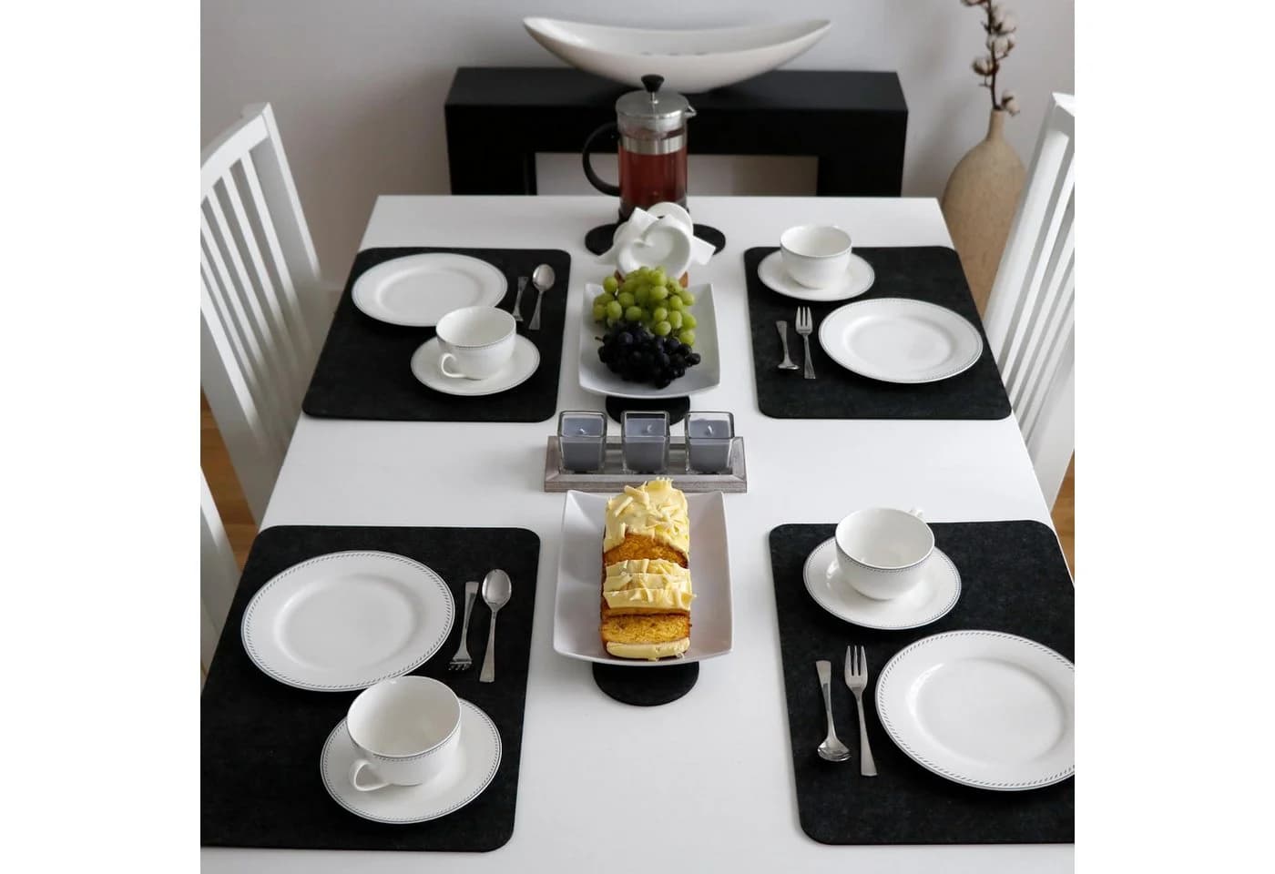DuneDesign Platzset 4 Filz Grau Anthrazit Abwaschbar - Bild 4