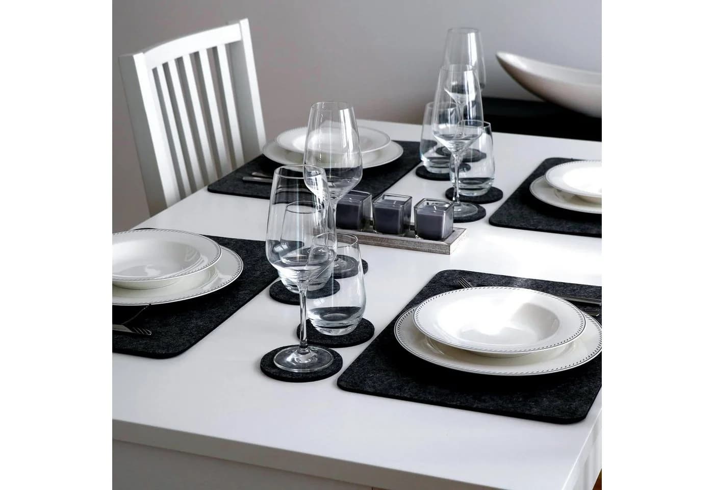DuneDesign Platzset 4 Filz Grau Anthrazit Abwaschbar - Bild 5