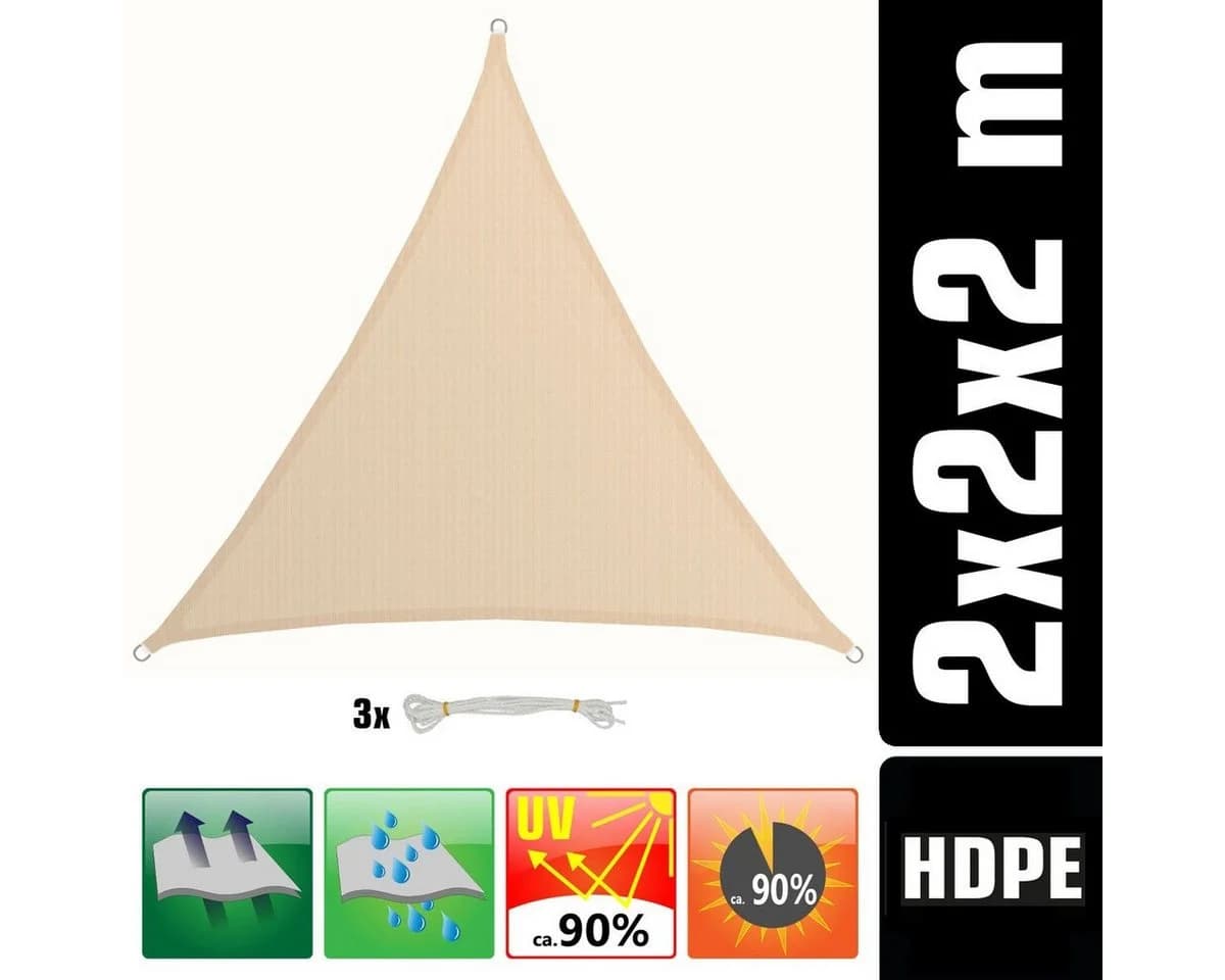 AMANKA Sonnensegel Dreieckig Beige UV-Schutz HDPE