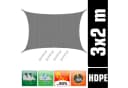 AMANKA Sonnensegel 3x2m HDPE Grau Rechteckig Bild 1