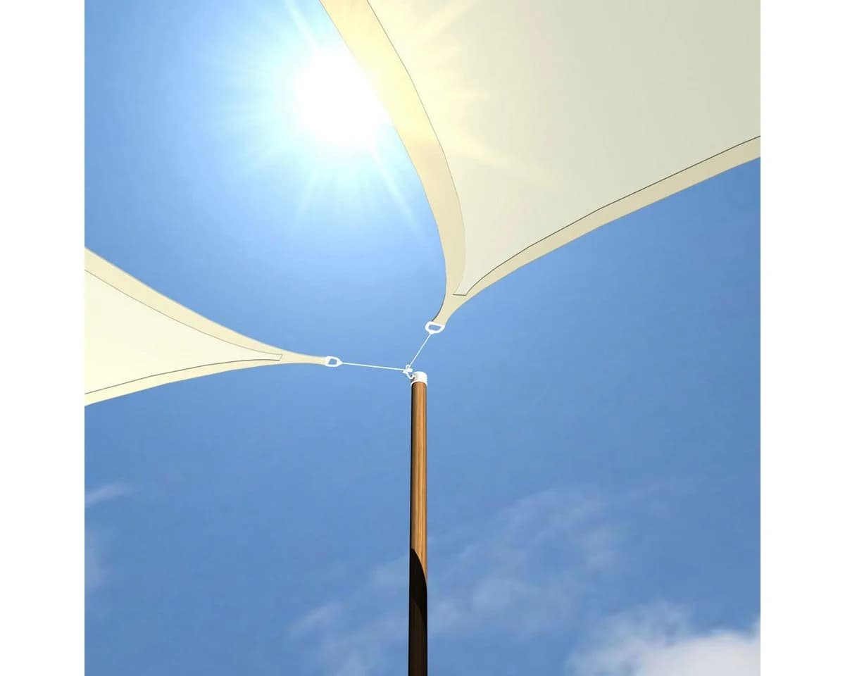 AMANKA UV Sonnensegel 3x3x4,2 HDPE Dreieck Rechtwinklig Sonnenschutz Garten Beige - Bild 5