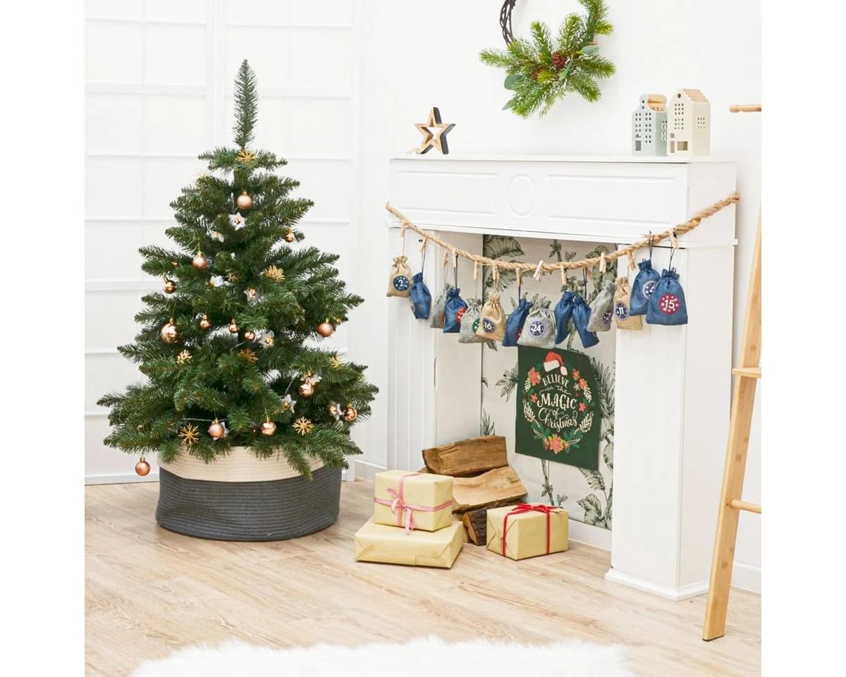 DuneDesign befüllbarer Adventskalender DIY Bastelset mit 24 Jutesäckchen