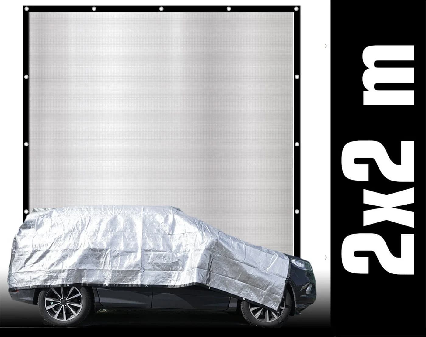 AMANKA Schattennetz 2x2m Aluminium Sonnenschutz Netz Hitzeschutz Camping - Bild 2