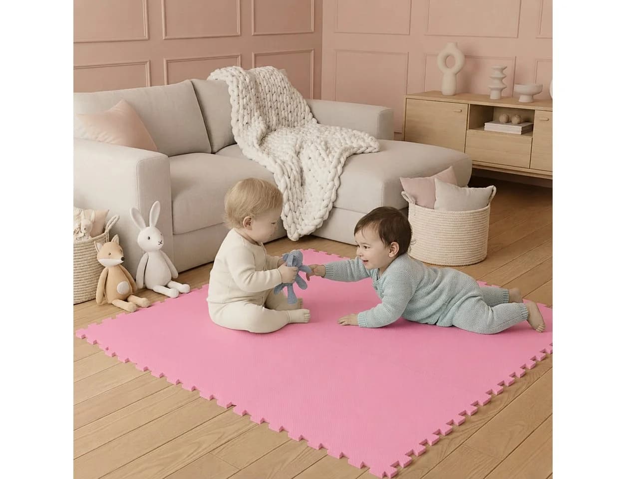 LittleTom 9-teilige Puzzlematte Krabbelmatte Schaumstoff