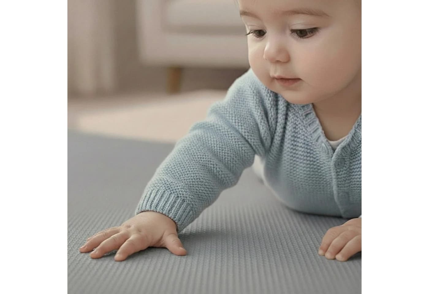 LittleTom Puzzlematte Grau 9-teilig Baby Spielmatte - Bild 4