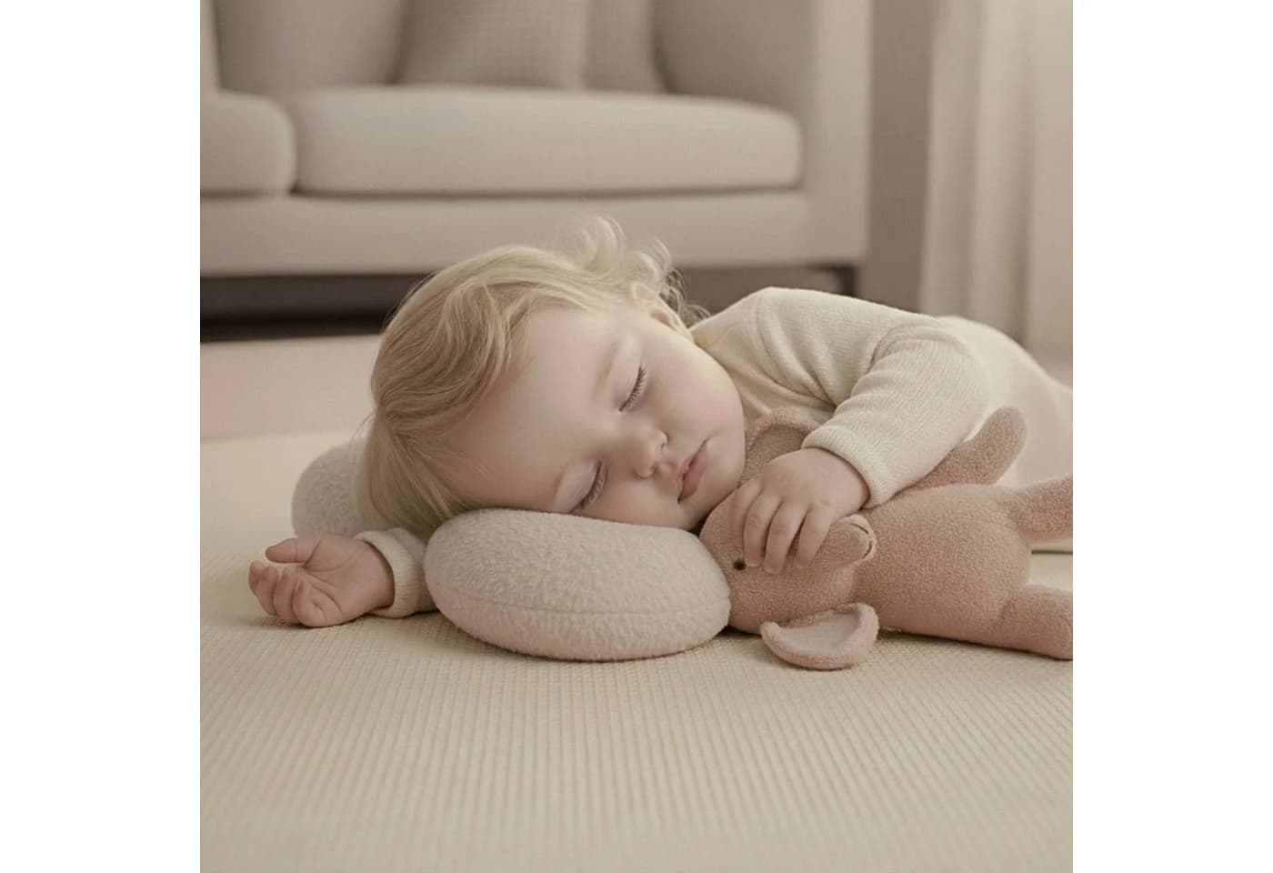 LittleTom Puzzlematte 9-tlg. Baby Spielmatte Beige EVA Schaumstoff - Bild 5