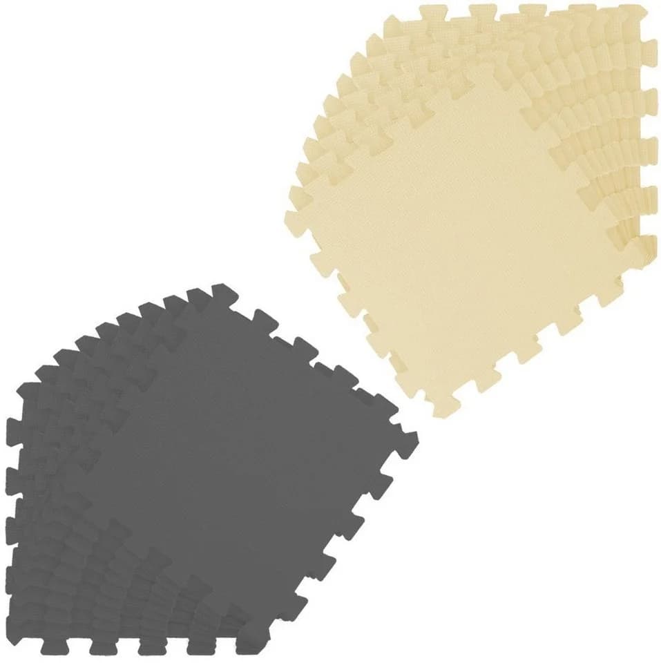 LittleTom Puzzlematte 18-tlg. Baby Spielmatte Grau Beige Bunt - Bild 4