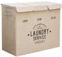 DuneDesign Wäschekorb 3 Fächer Beige 84L mit Deckel Bild 2