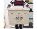 DuneDesign Wäschekorb 3 Fächer Beige 84L mit Deckel Bild 4