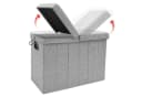 DuneDesign Wäschekorb 85L mit Sitzfunktion & Deckel Grau Bild 3