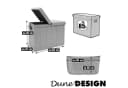 DuneDesign Wäschekorb 85L mit Sitzfunktion & Deckel Grau Bild 5